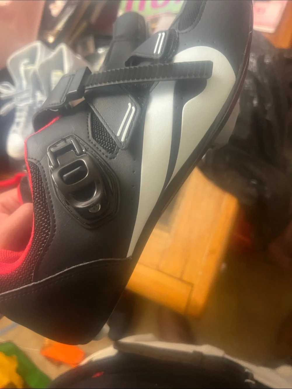 Peloton Men's Black Cycling Shoes with Red Lining